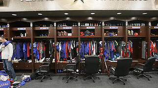 Die Garderobe des Baseball-Teams Texas Rangers: Nur noch Spieler und Betreuer dürfen rein
