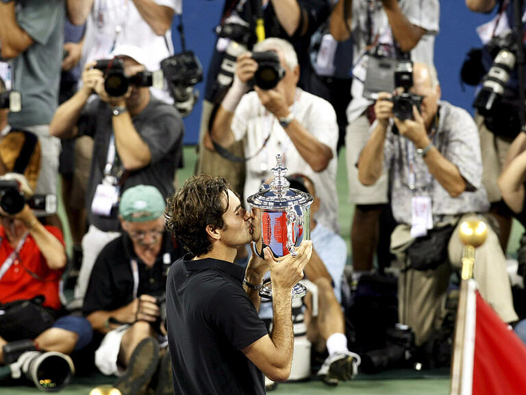 Roger Federer im Fokus der Fotografen